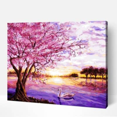 Pink Blossoms - Paint By Numbers Kit For Adult