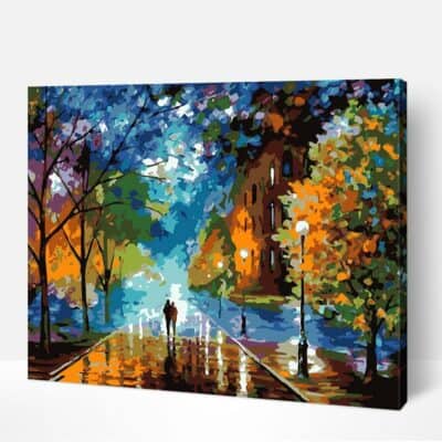 Romantic Walk in the Rain - Paint By Numbers Kit For Adult