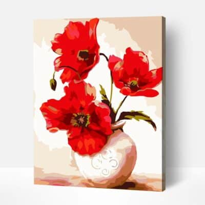Red Blooms - Paint By Numbers Kit For Adult