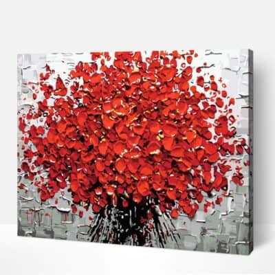 Red Blossoms - Paint By Numbers Kit For Adult