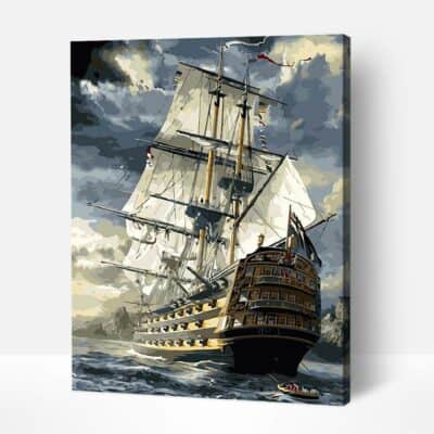 Ship at Stormy Sea - Paint By Numbers Kit For Adult
