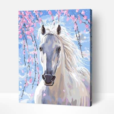 White Horse Paint by Numbers for Adult
