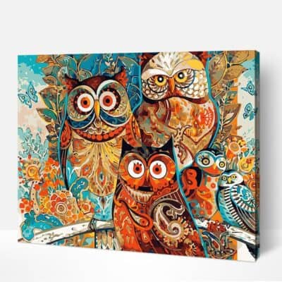 Owls Paint by Numbers for Adult