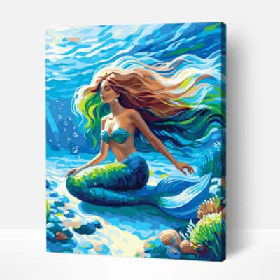 Mermaid paint by numbers kit