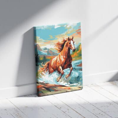 Horse running on water