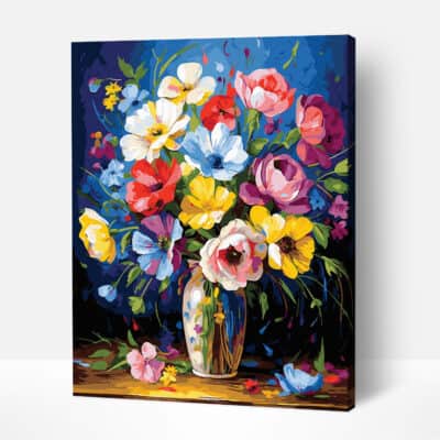 Still life flowers paint by numbers