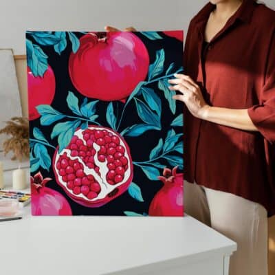 Red pomegranates paint by numbers kit