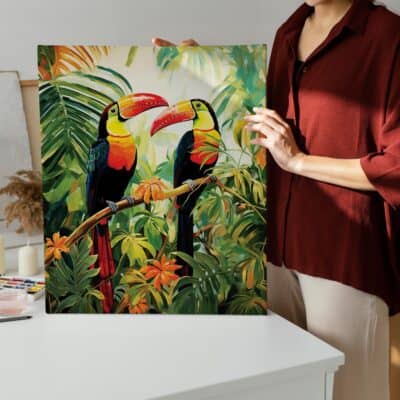 Tropical toucans paint by numbers kit