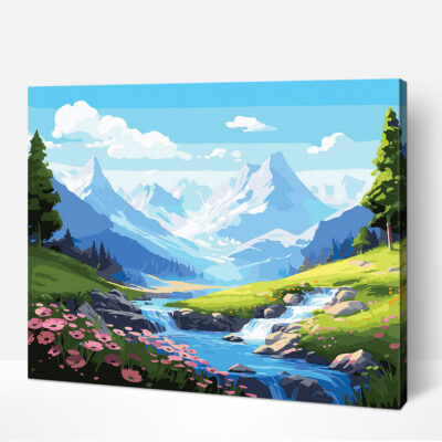 Mountain paint by numbers kit