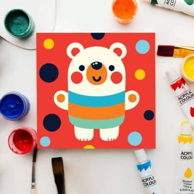 Smiling Bear paint by numbers for kids