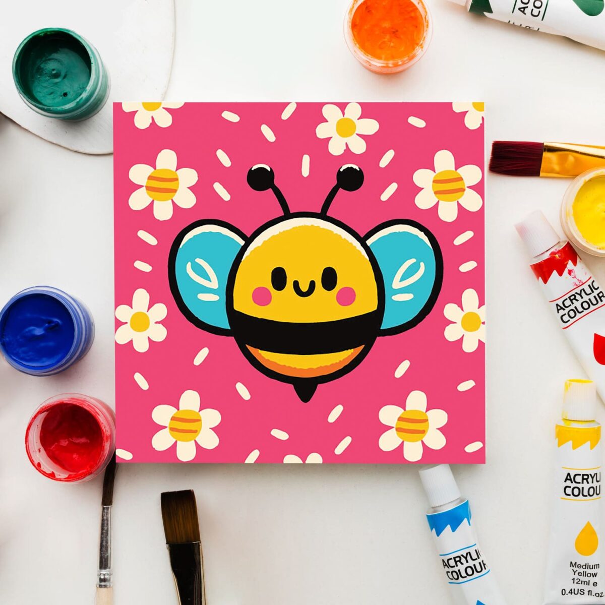Happy Bee paint by numbers for kids