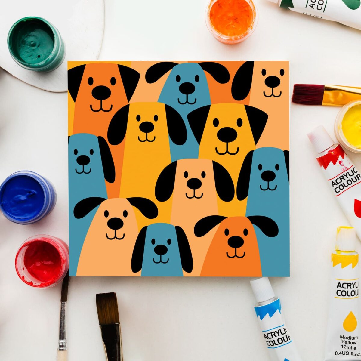 Dogs Choir paint by numbers for kids