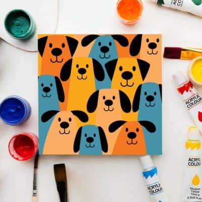 Dogs Choir paint by numbers for kids