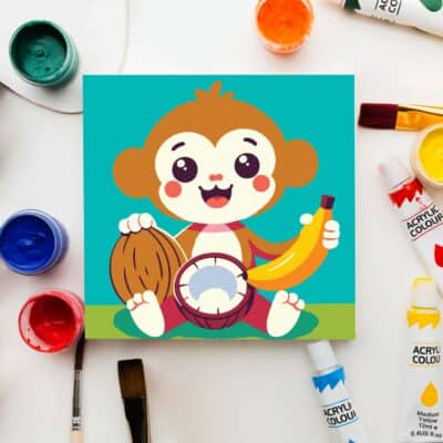 Tasty Treats for Monkey paint by numbers for kids