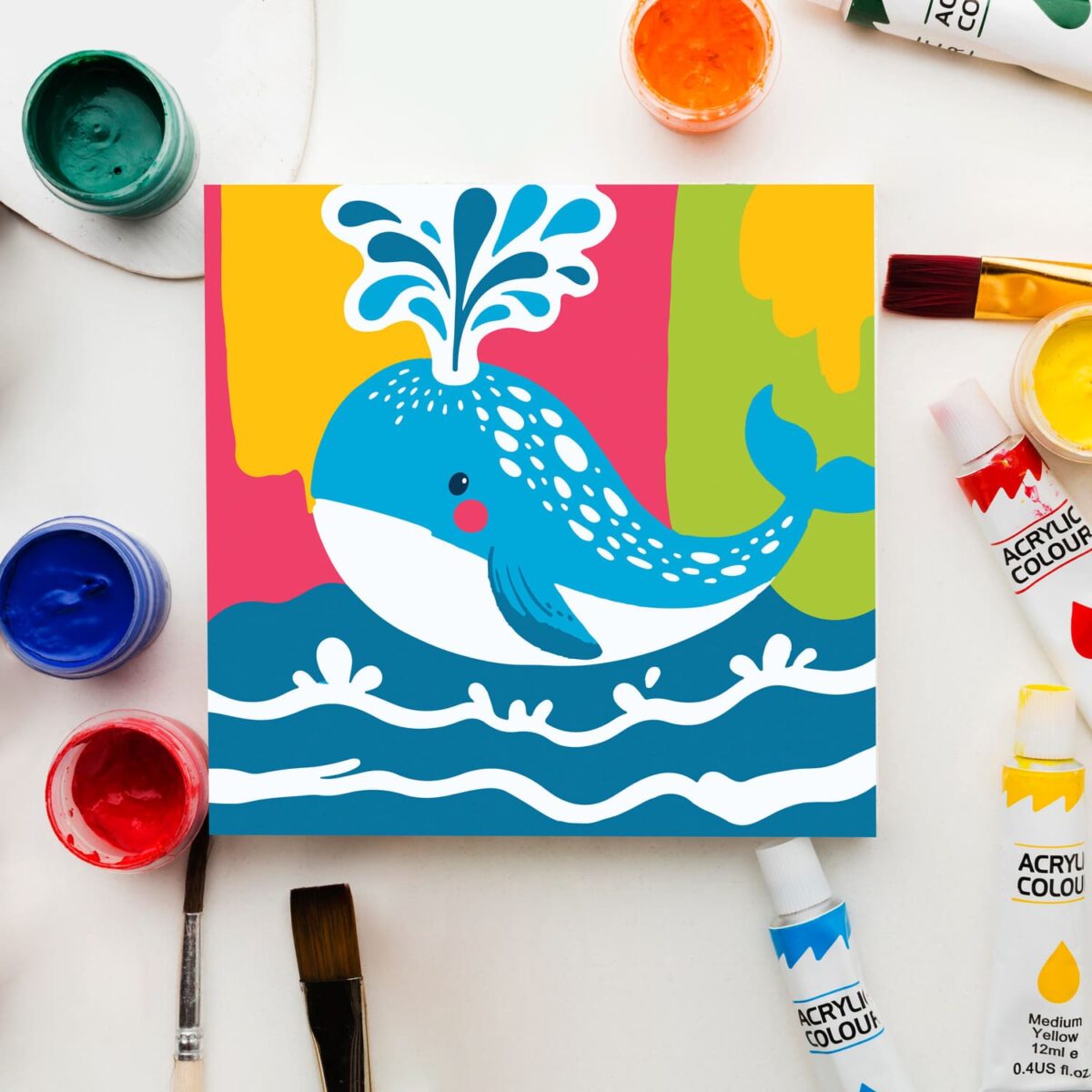 Little Blue Whale paint by numbers for kids