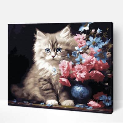 Fluffy Kitten Paint-by-Numbers Kit